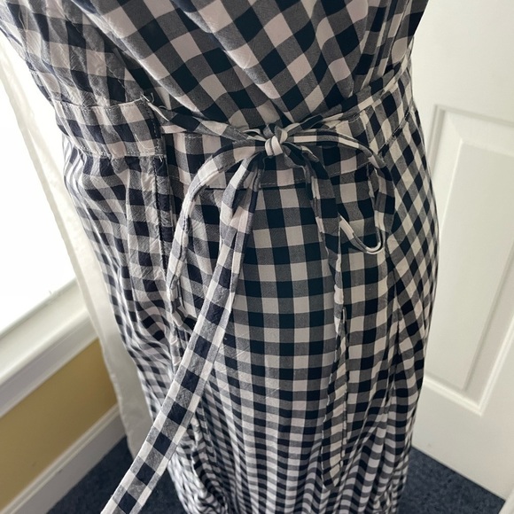 j Crew Wrap Dress Midi Black and White Buffalo Check size XXS - Picture 5 of 6